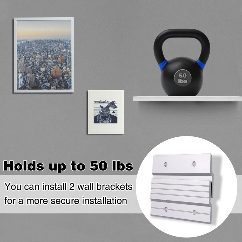 AENTGIU French Cleat Picture Hanger, 4" Aluminum Z Clips Interlocking Picture Cleat Wall Mounting Bracket Hardware Kit for Whiteboard, Panels, Shelf, Artwork, Cabinet, Art Frames (5 Pairs) - Image 3